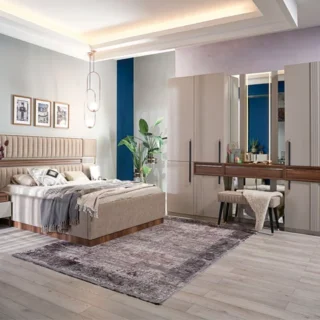 CHAMBRE A COUCHER 180X200 COMPLETE SAVANORA PORTES BATTANTES