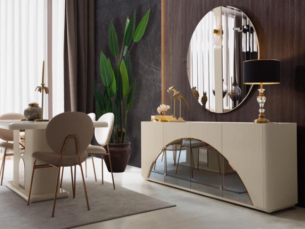 TABLE TV DIAMOND BEIGE MARRON+BUFFET+TABLE A MANGER 6 PLACES – Image 4