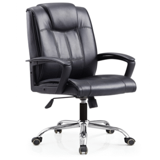 FAUTEUIL DOSSIER BAS PU 629L NOIR