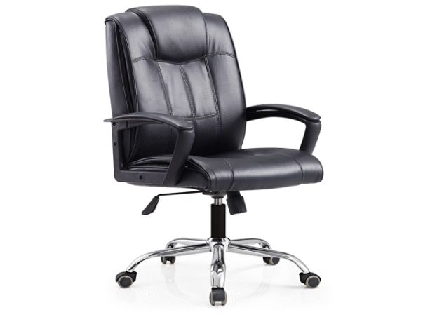 FAUTEUIL DOSSIER BAS PU 629L NOIR – Image 2