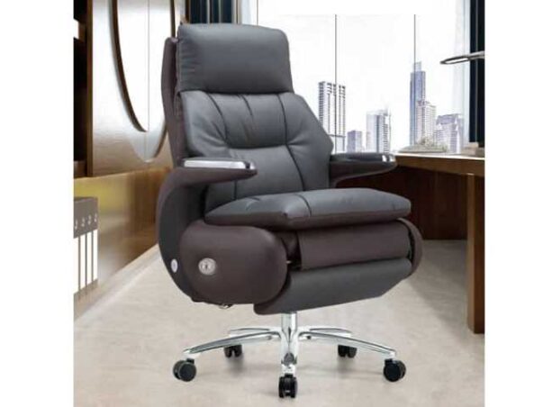 FAUTEUIL PRESIDENT ELECTRIC MASSAGE CUIR A022 MARRON 73*78*118