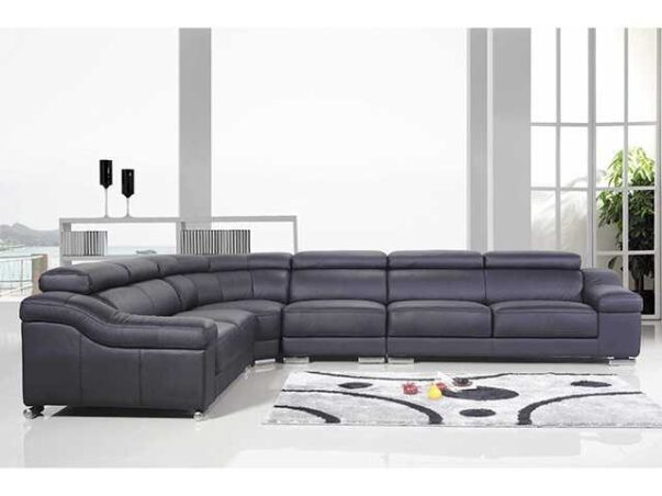 SALON CUIR 6 PLACES ANGLE FM073D CLR MARRON FONCE LA04 – Image 2