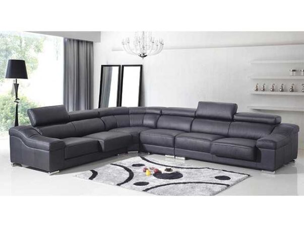 SALON CUIR 6 PLACES ANGLE FM073D CLR MARRON FONCE LA04 – Image 3