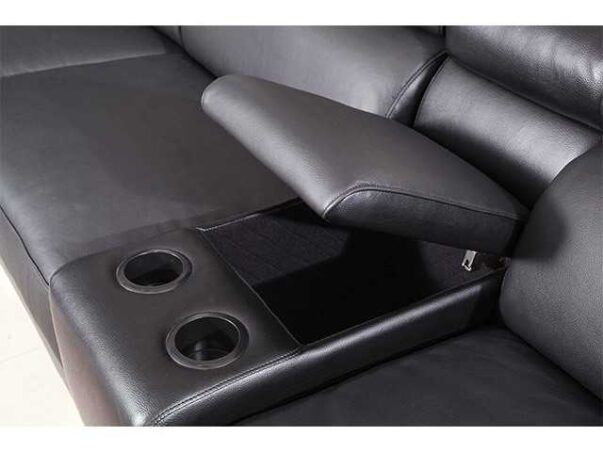 SALON CUIR 6 PLACES ANGLE FM073D CLR MARRON FONCE LA04 – Image 4