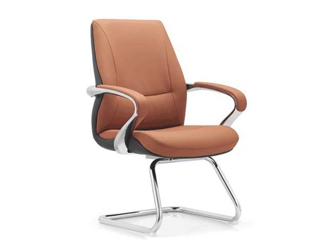 fauteuil-visiteur-pu-ys2302c-gx005-orange-ys019-marron-72-67-103