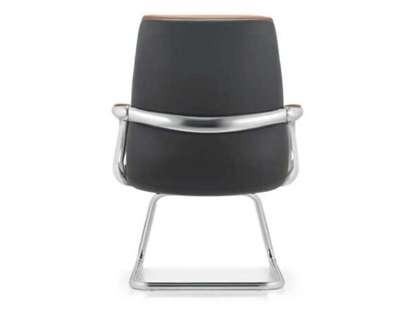 FAUTEUIL VISITEUR PU YS2302C GX005 ORANGE+YS019 MARRON 72*67*103 – Image 2
