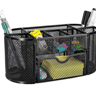 ORGANISEUR DE BUREAU EN METAL HY1002 NOIR
