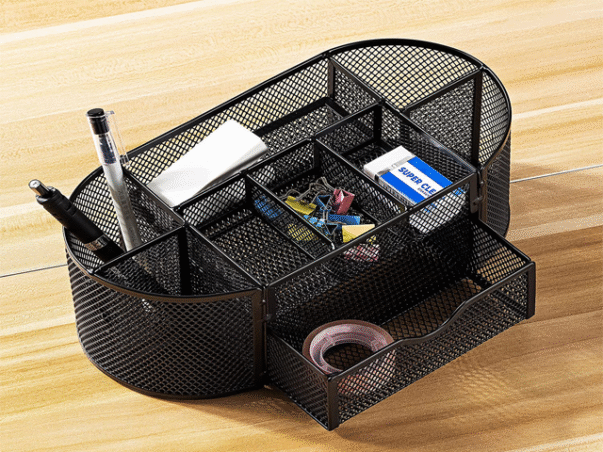 ORGANISEUR DE BUREAU EN METAL HY1002 NOIR – Image 2